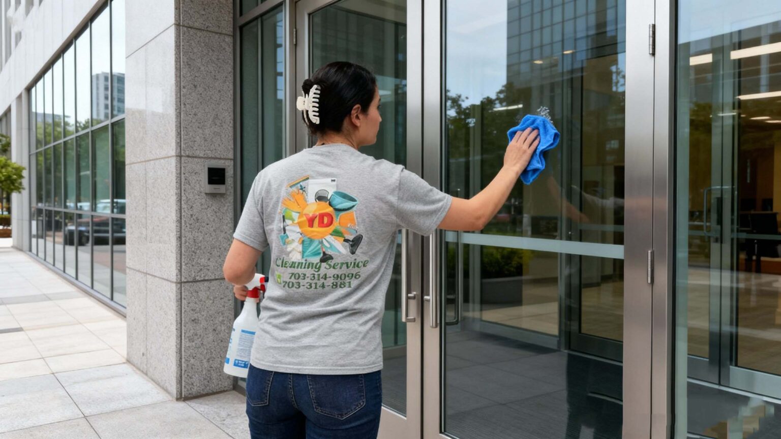 Commercial window cleaning by YD Cleaning Services