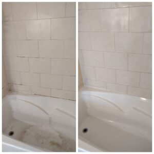 Bathroom cleaning before and after