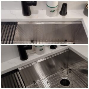 Kitchen sink before and after