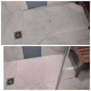 Bathroom detail before and after